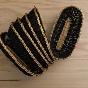 Gold & black bread baskets bundle